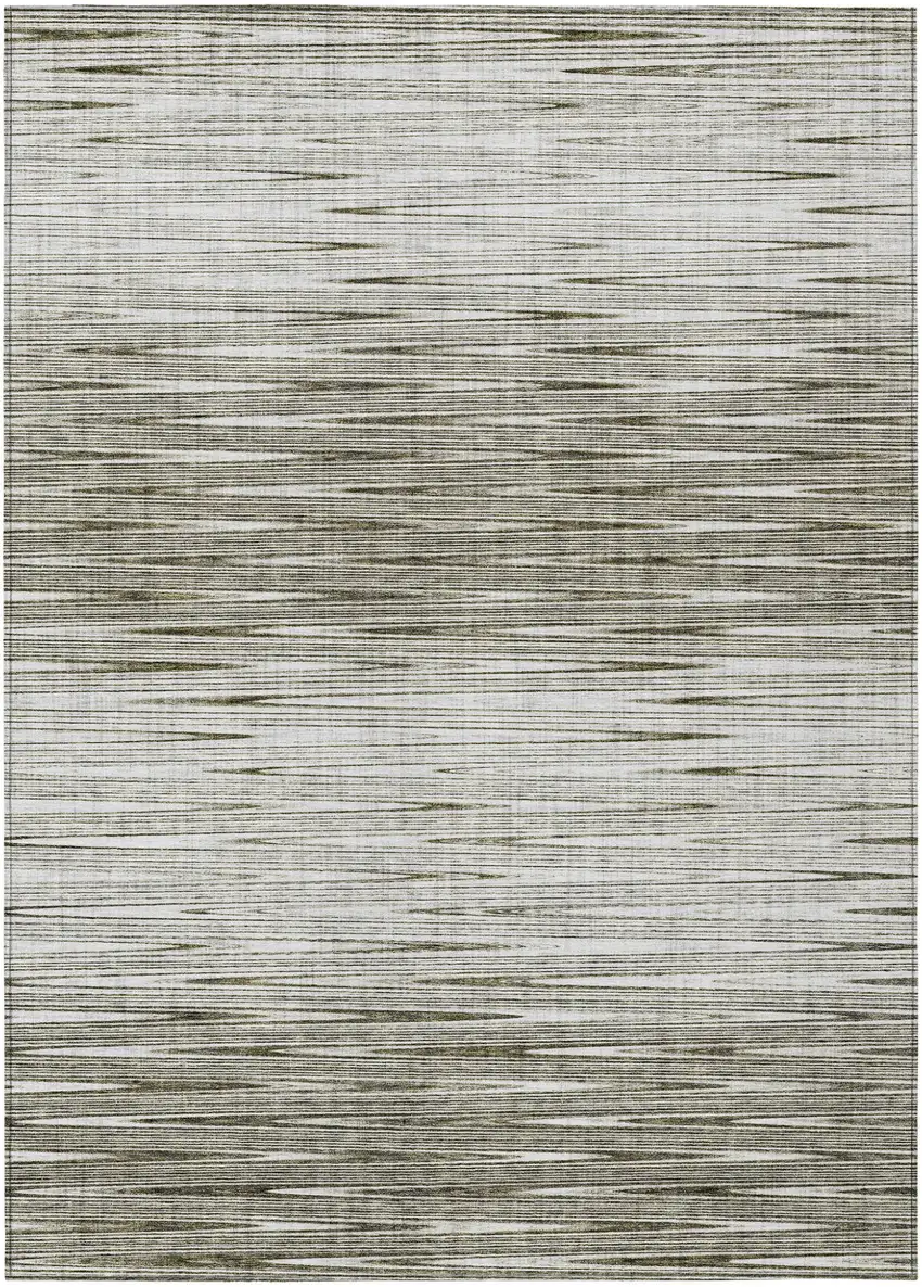 Taupe And Beige Abstract Washable Indoor Outdoor Area Rug Photo 2