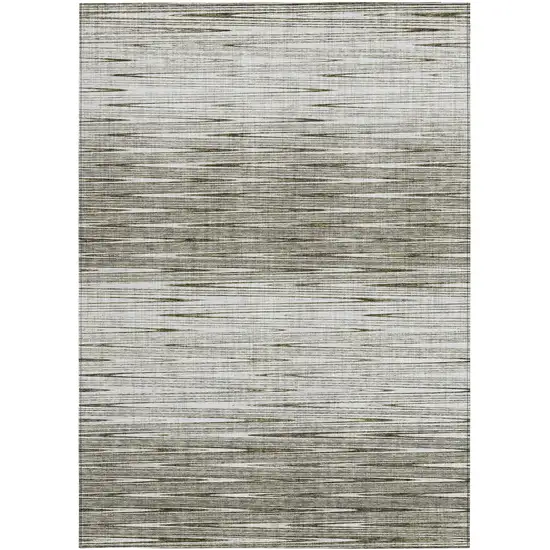 Taupe And Beige Abstract Washable Indoor Outdoor Area Rug Photo 7