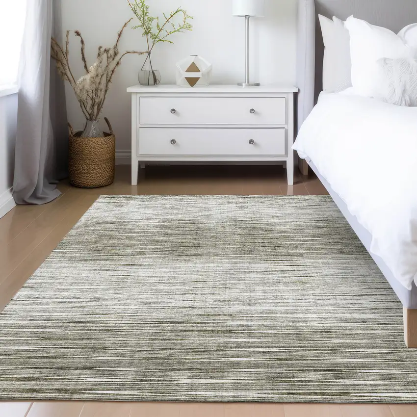 Taupe And Beige Abstract Washable Indoor Outdoor Area Rug Photo 9