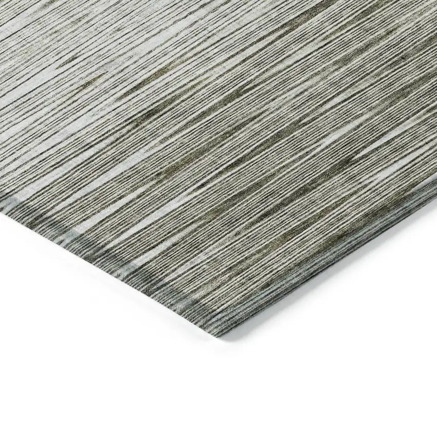 Taupe And Beige Abstract Washable Indoor Outdoor Area Rug Photo 5