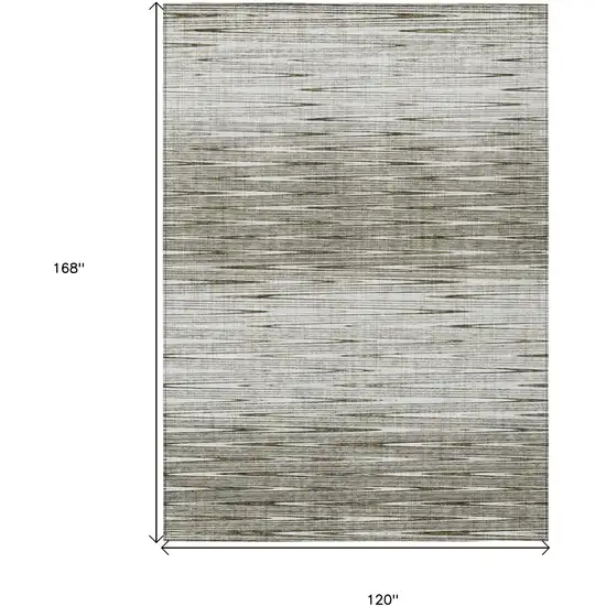 Taupe And Beige Abstract Washable Indoor Outdoor Area Rug Photo 3