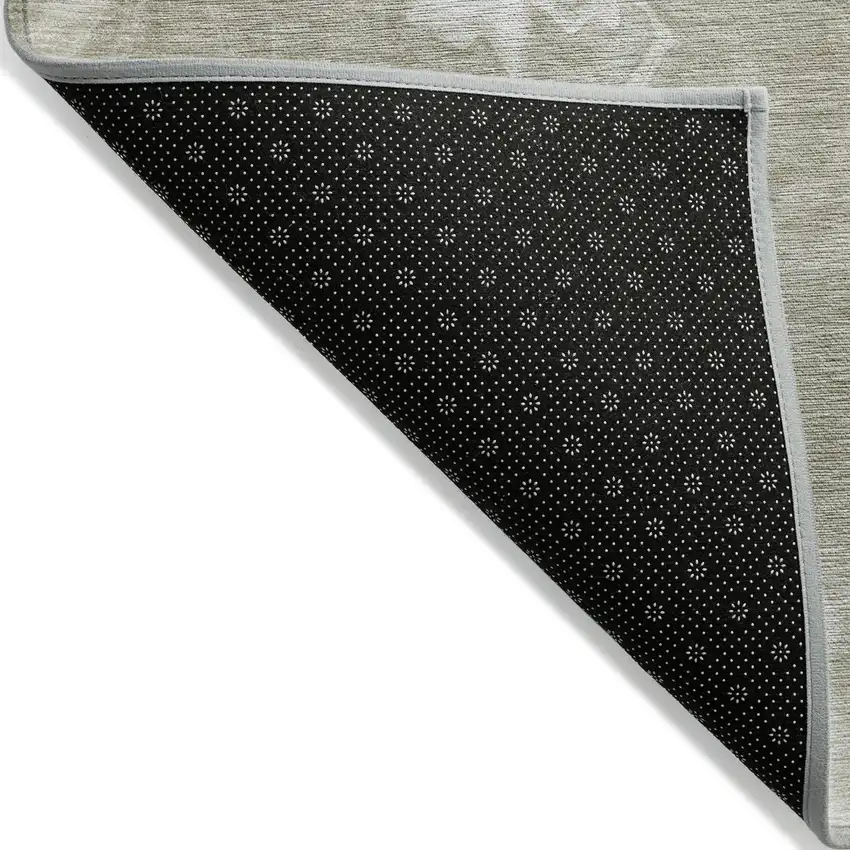 Taupe And Beige Abstract Washable Indoor Outdoor Area Rug Photo 4