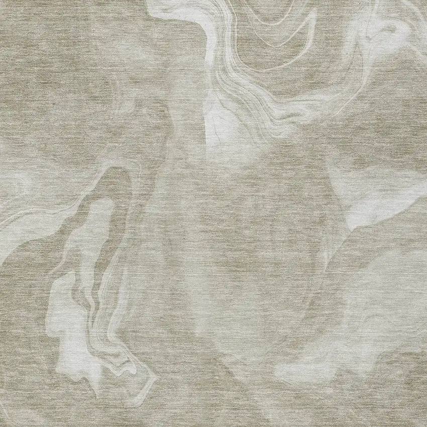 Taupe And Beige Abstract Washable Indoor Outdoor Area Rug Photo 6