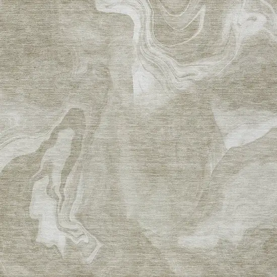 Taupe And Beige Abstract Washable Indoor Outdoor Area Rug Photo 6
