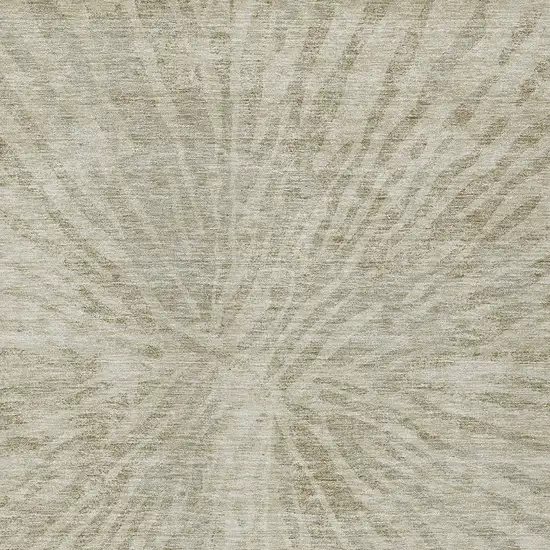 Taupe And Beige Abstract Washable Indoor Outdoor Area Rug Photo 6