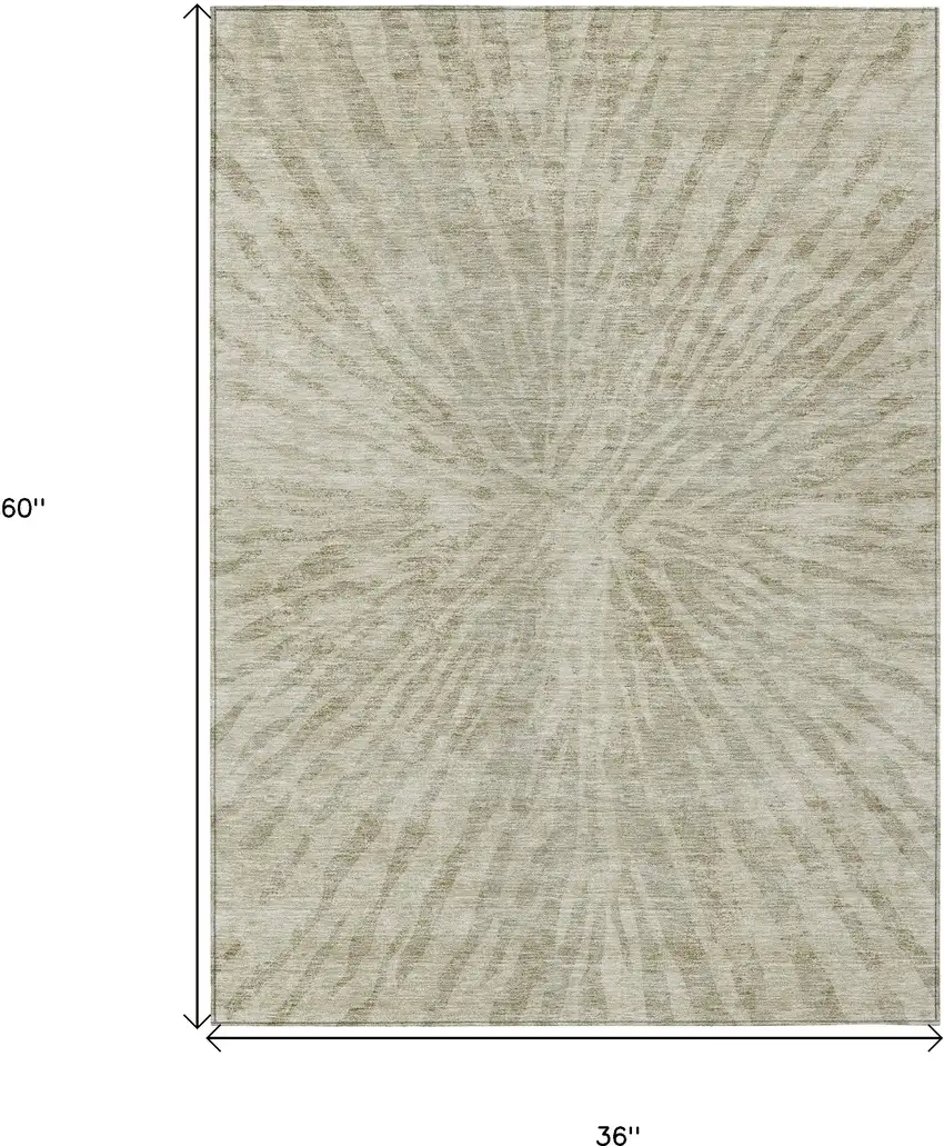 Taupe And Beige Abstract Washable Indoor Outdoor Area Rug Photo 3