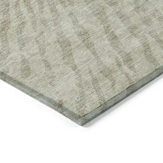 Taupe And Beige Abstract Washable Indoor Outdoor Area Rug Photo 5