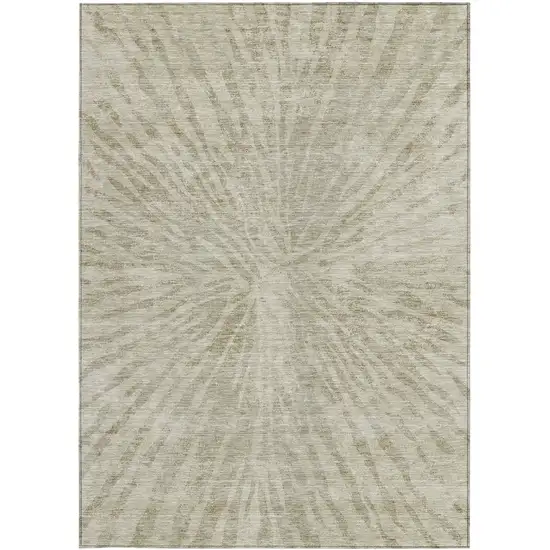 Taupe And Beige Abstract Washable Indoor Outdoor Area Rug Photo 7