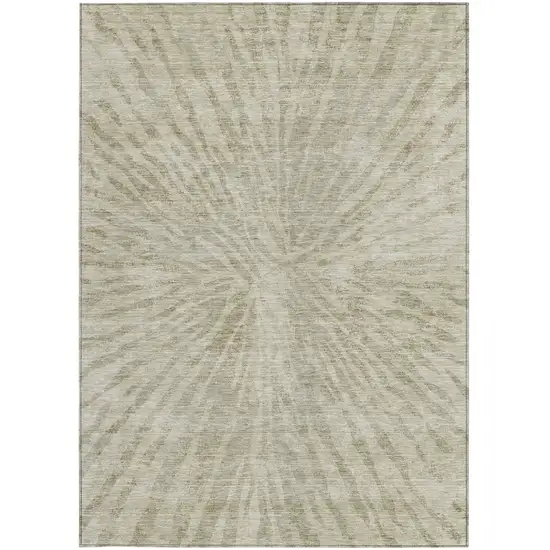 Taupe And Beige Abstract Washable Indoor Outdoor Area Rug Photo 7
