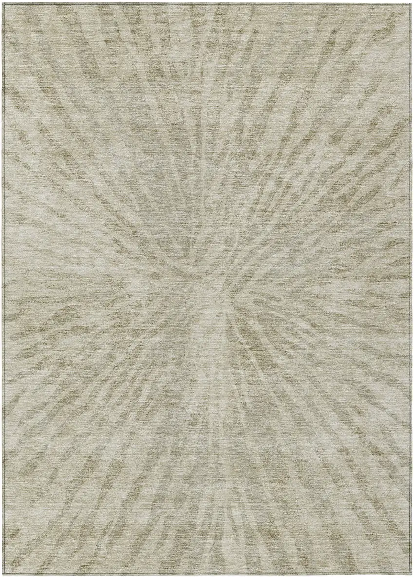 Taupe And Beige Abstract Washable Indoor Outdoor Area Rug Photo 2
