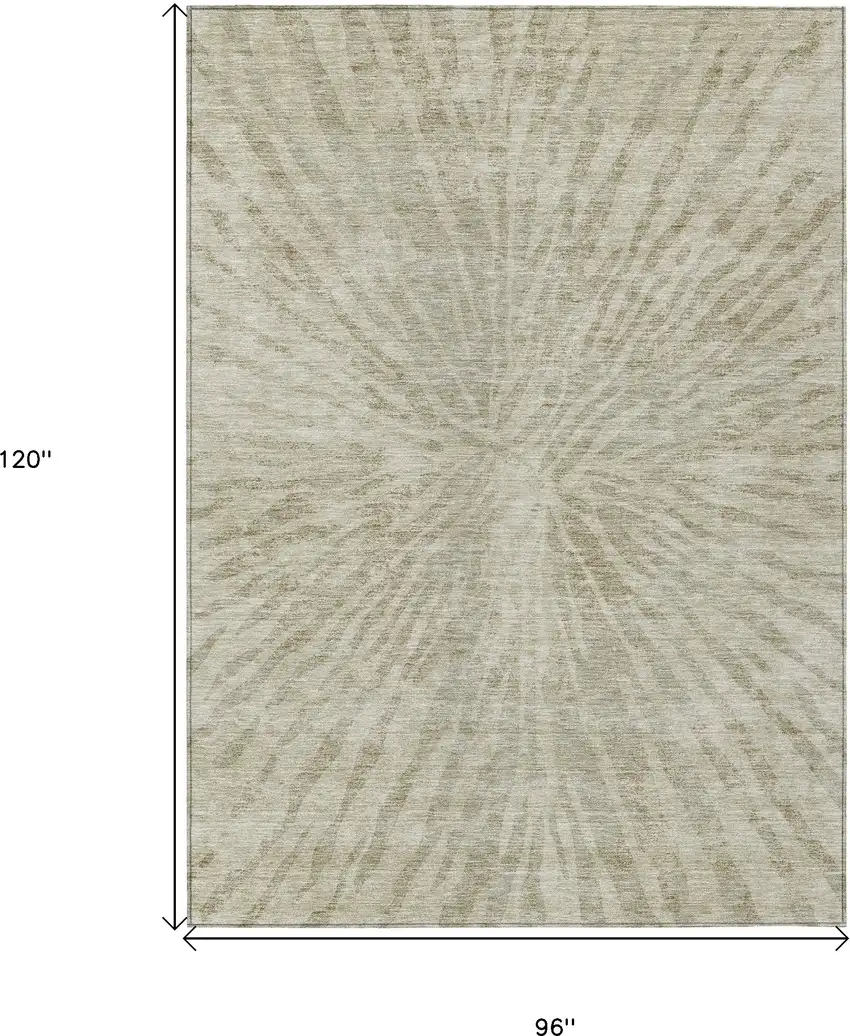 Taupe And Beige Abstract Washable Indoor Outdoor Area Rug Photo 3