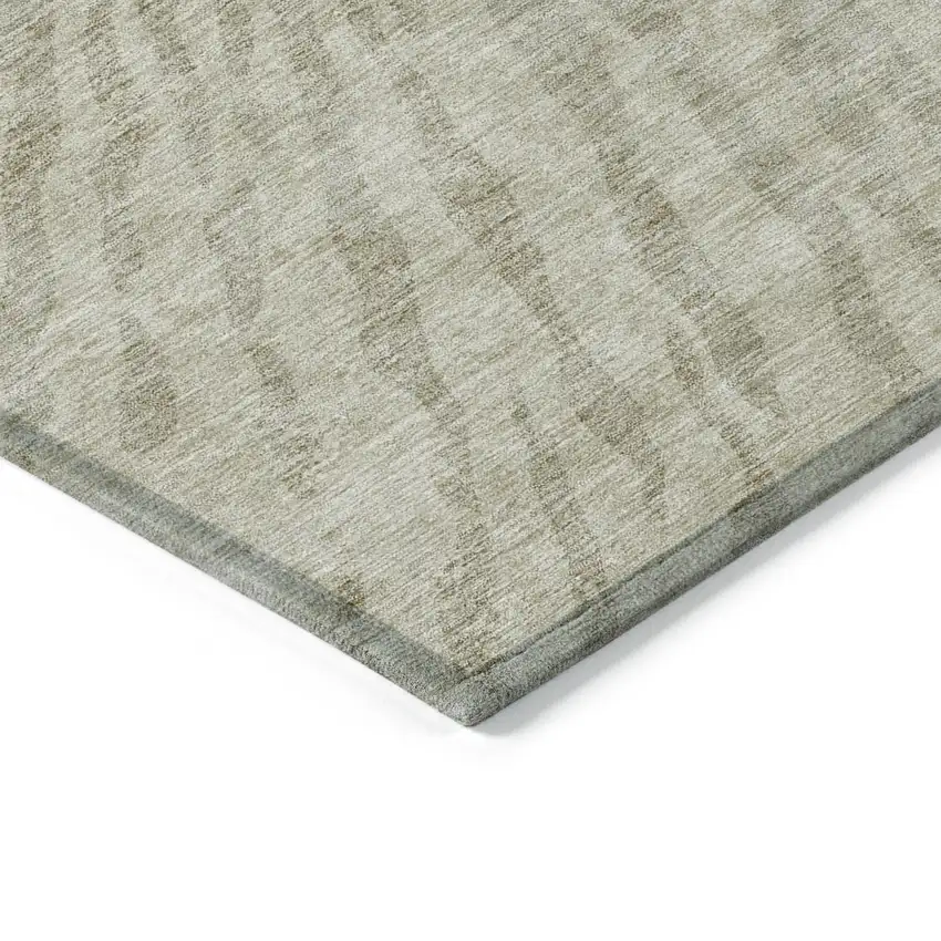 Taupe And Beige Abstract Washable Indoor Outdoor Area Rug Photo 5
