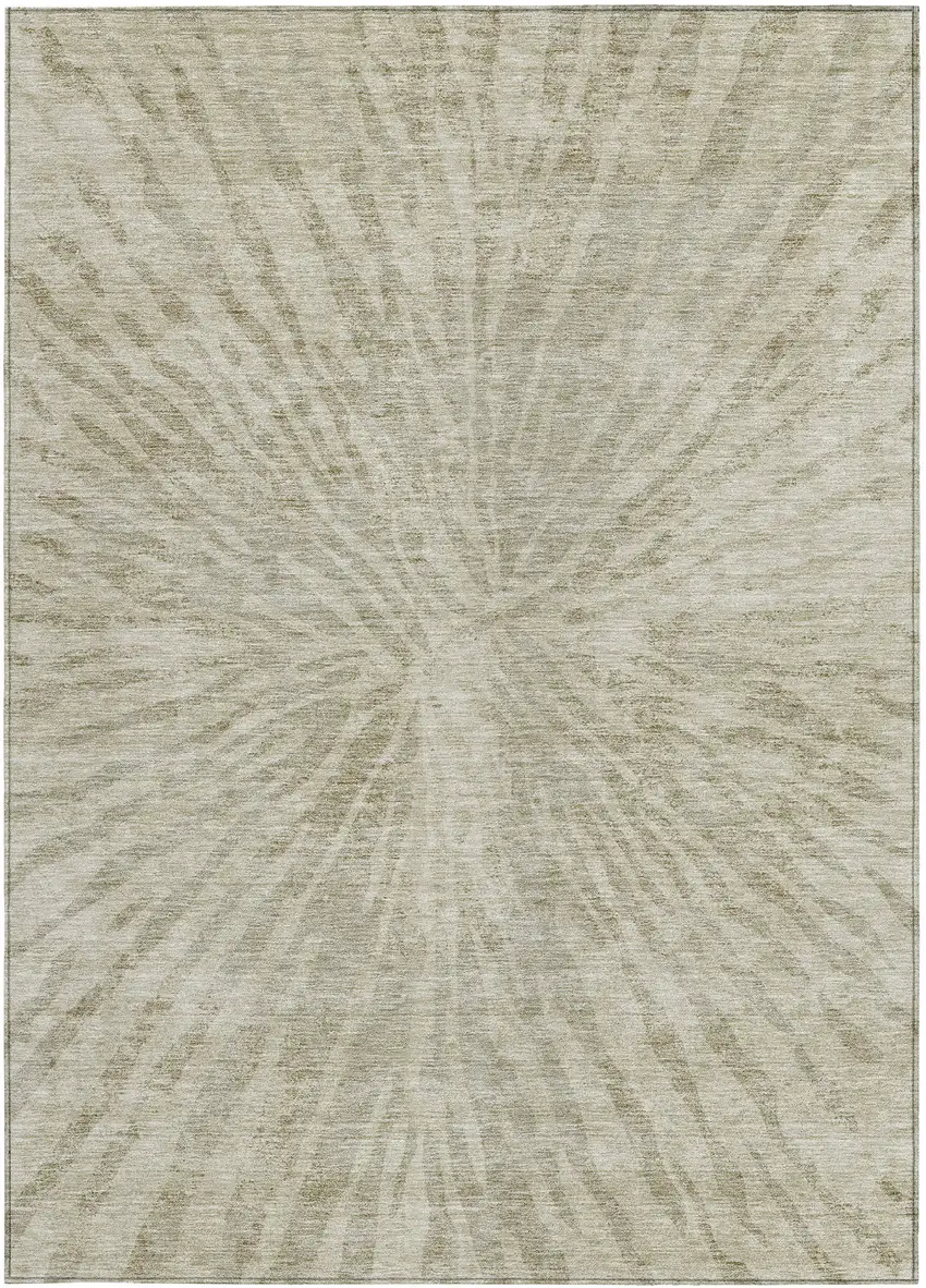 Taupe And Beige Abstract Washable Indoor Outdoor Area Rug Photo 6