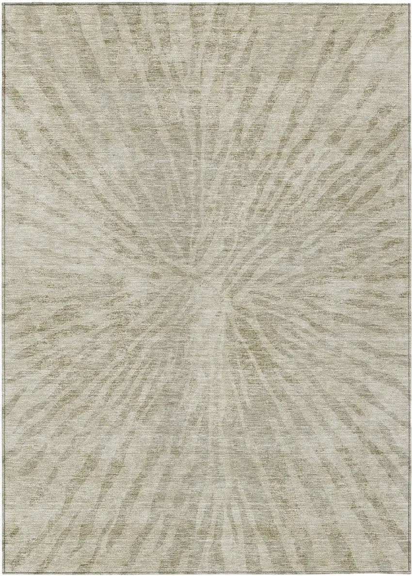 Taupe And Beige Abstract Washable Indoor Outdoor Area Rug Photo 2