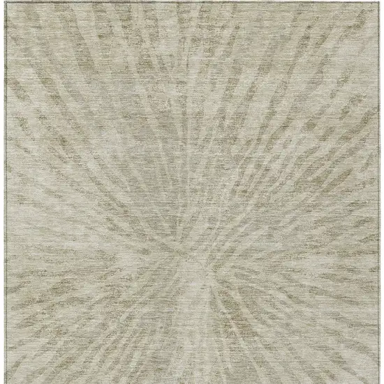 Taupe And Beige Abstract Washable Indoor Outdoor Area Rug Photo 7