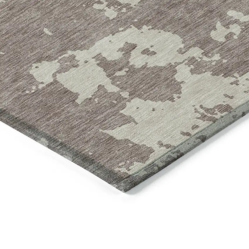 Taupe And Beige Abstract Washable Indoor Outdoor Area Rug Photo 5