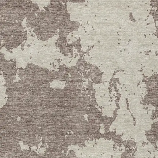 Taupe And Beige Abstract Washable Indoor Outdoor Area Rug Photo 6