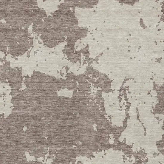 Taupe And Beige Abstract Washable Indoor Outdoor Area Rug Photo 6