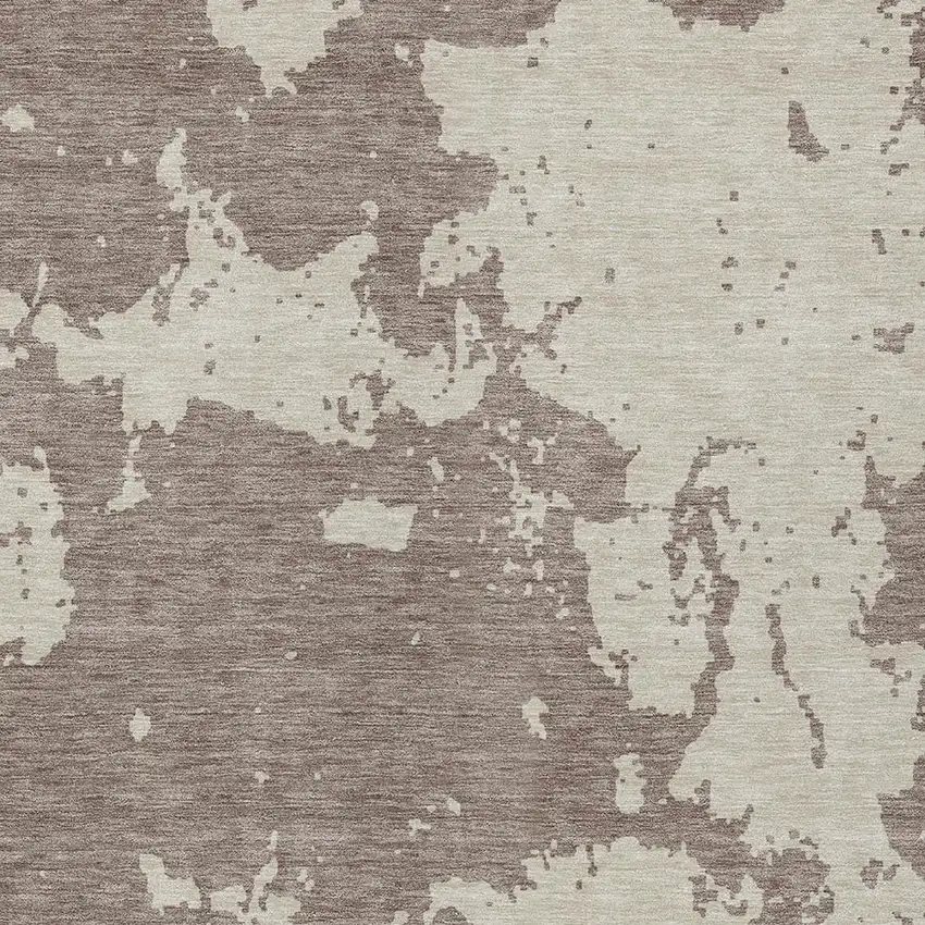 Taupe And Beige Abstract Washable Indoor Outdoor Area Rug Photo 6