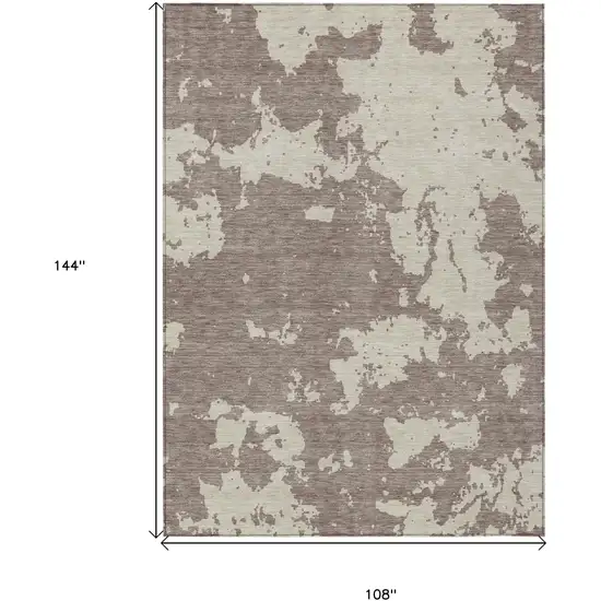 Taupe And Beige Abstract Washable Indoor Outdoor Area Rug Photo 3