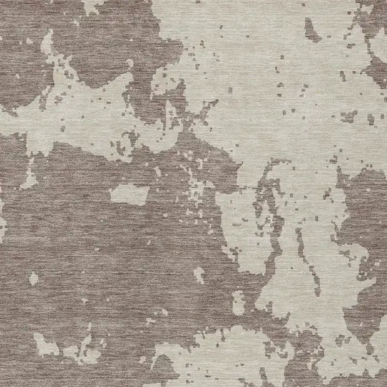 Taupe And Beige Abstract Washable Indoor Outdoor Area Rug Photo 6