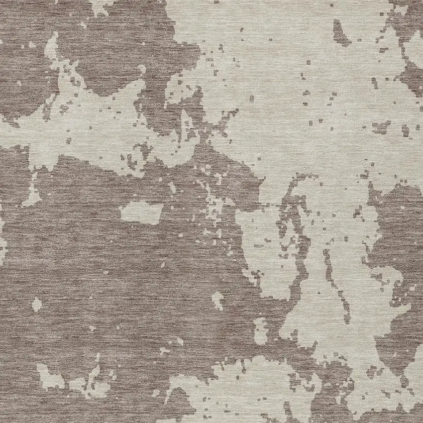 Taupe And Beige Abstract Washable Indoor Outdoor Area Rug Photo 6