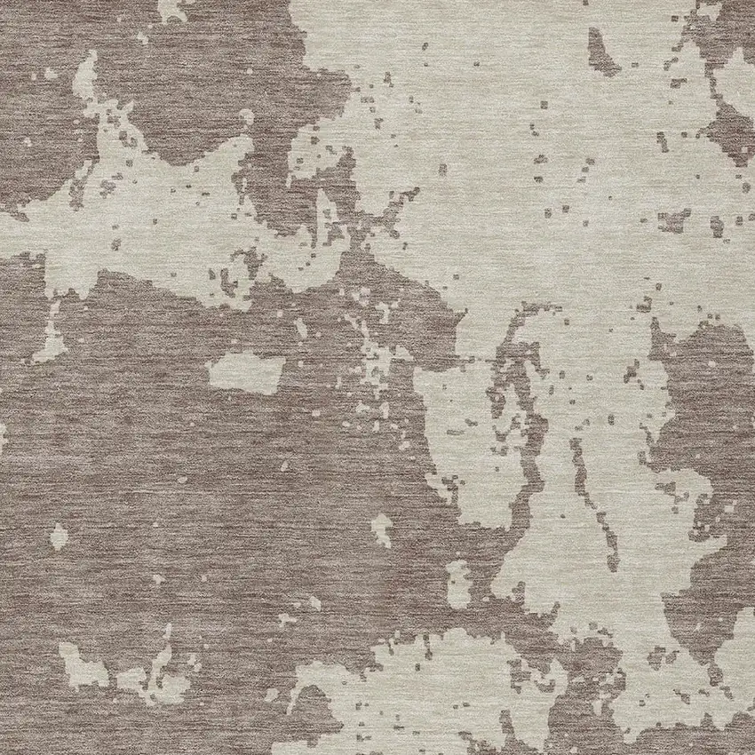 Taupe And Beige Abstract Washable Indoor Outdoor Area Rug Photo 6