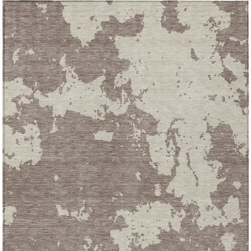 Taupe And Beige Abstract Washable Indoor Outdoor Area Rug Photo 7
