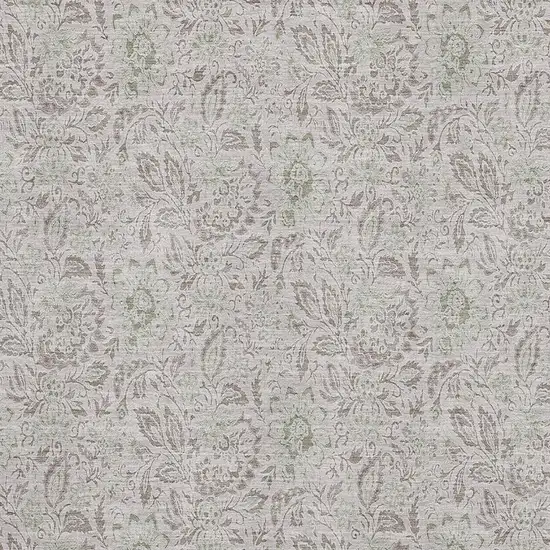 Taupe And Beige Floral Washable Area Rug With UV Protection Photo 2