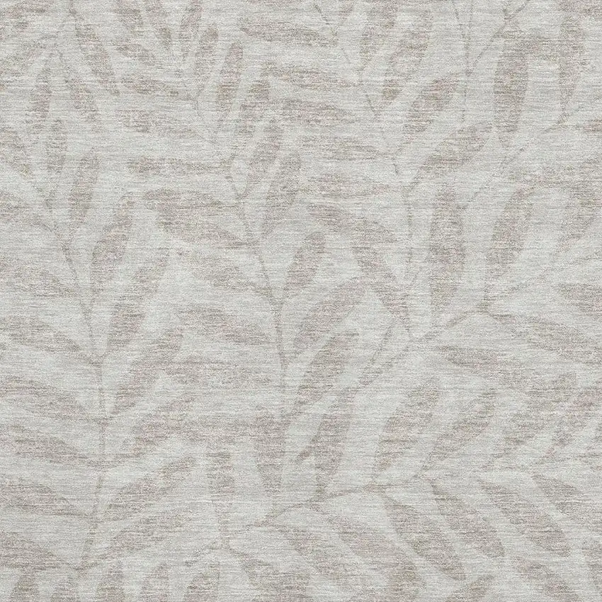 Taupe And Beige Floral Washable Area Rug With UV Protection Photo 3