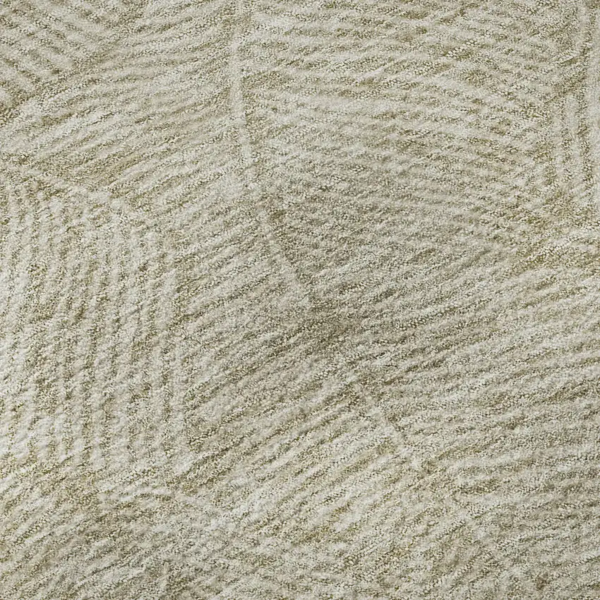 Taupe And Beige Floral Washable Area Rug With UV Protection Photo 9