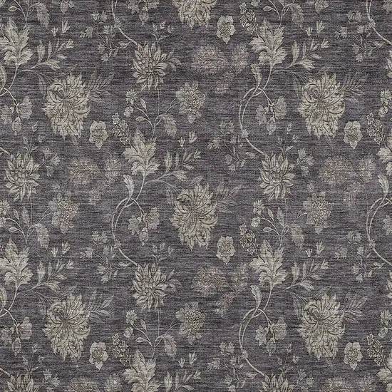 Taupe And Beige Floral Washable Indoor Outdoor Area Rug Photo 6