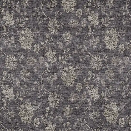 Taupe And Beige Floral Washable Indoor Outdoor Area Rug Photo 6