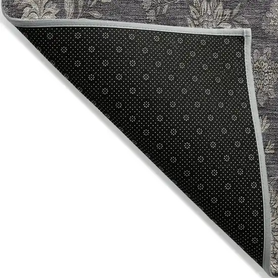 Taupe And Beige Floral Washable Indoor Outdoor Area Rug Photo 4