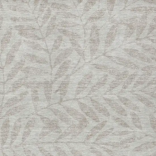 Taupe And Beige Floral Washable Indoor Outdoor Area Rug Photo 6