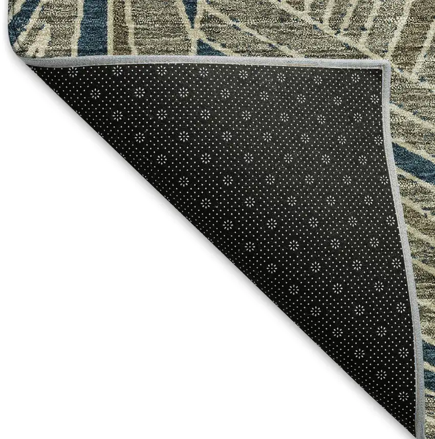 Taupe And Beige Geometric Washable Area Rug With UV Protection Photo 7