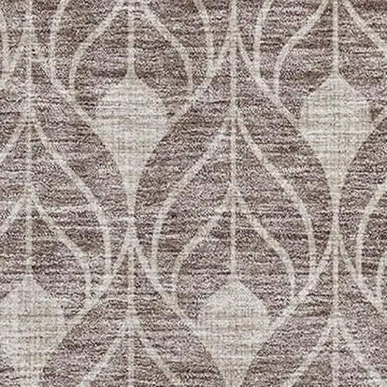 Taupe And Beige Geometric Washable Area Rug With UV Protection Photo 2