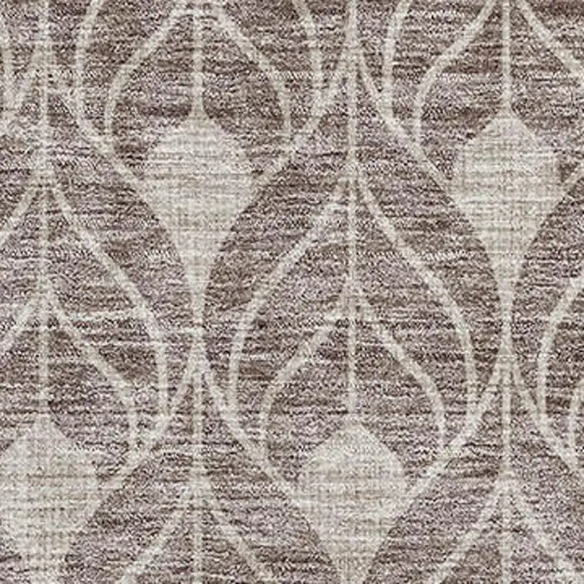 Taupe And Beige Geometric Washable Area Rug With UV Protection Photo 2