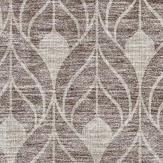 Taupe And Beige Geometric Washable Area Rug With UV Protection Photo 2