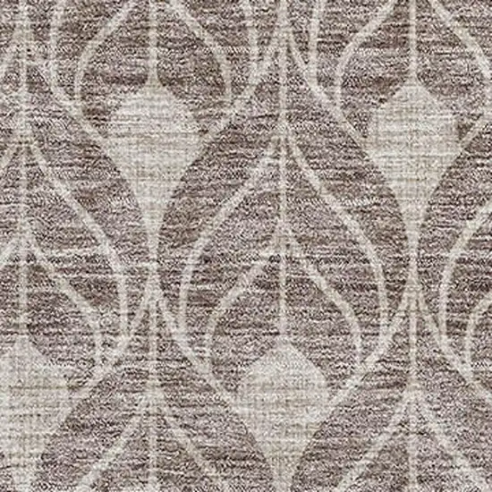 Taupe And Beige Geometric Washable Area Rug With UV Protection Photo 2