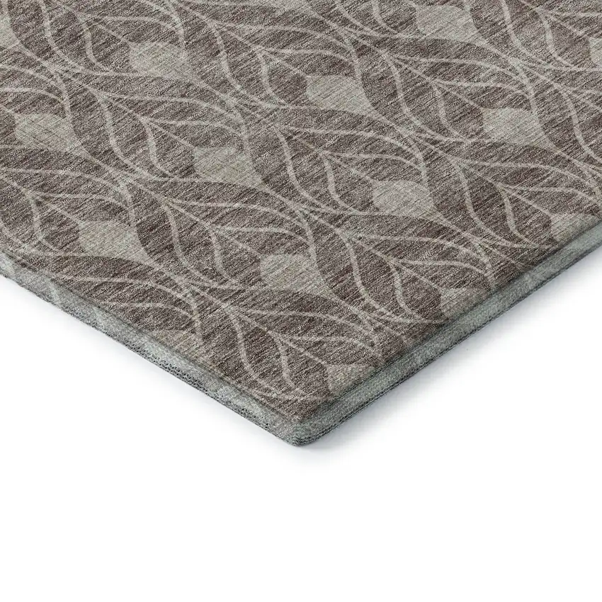 Taupe And Beige Geometric Washable Area Rug With UV Protection Photo 7