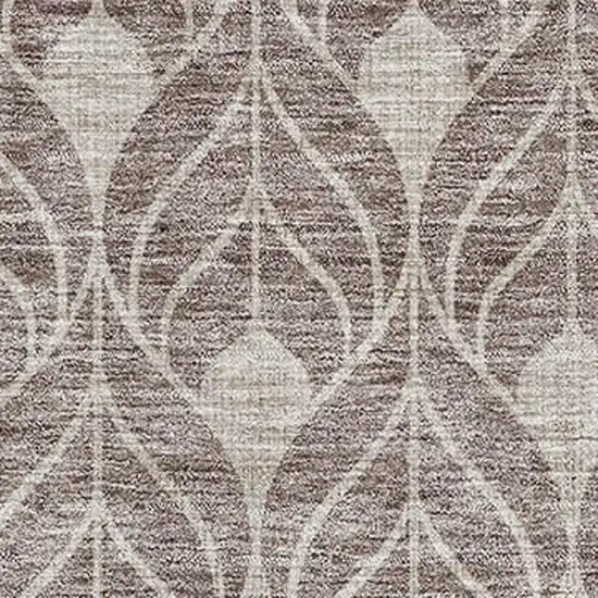 Taupe And Beige Geometric Washable Area Rug With UV Protection Photo 2