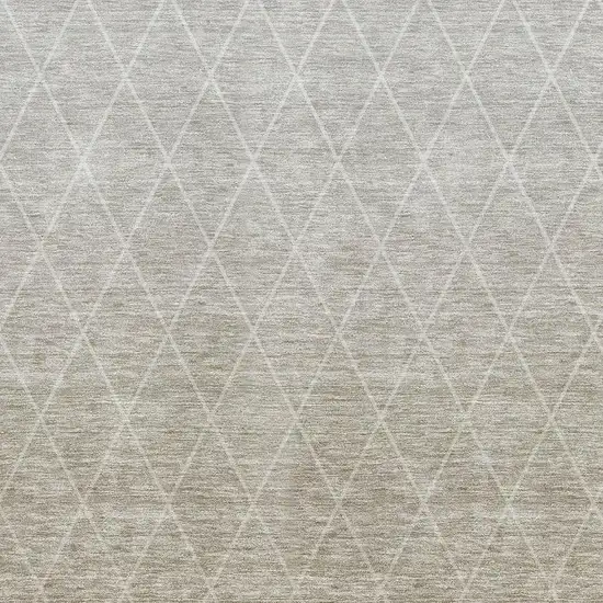 Taupe And Beige Geometric Washable Area Rug With UV Protection Photo 2