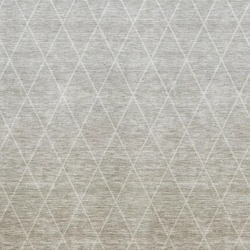 Taupe And Beige Geometric Washable Area Rug With UV Protection Photo 2