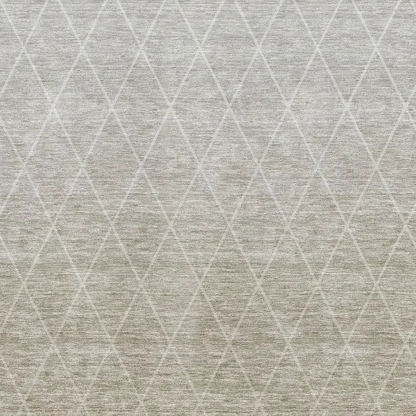 Taupe And Beige Geometric Washable Area Rug With UV Protection Photo 3