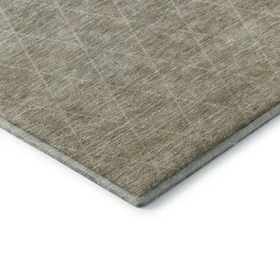 Taupe And Beige Geometric Washable Area Rug With UV Protection Photo 8