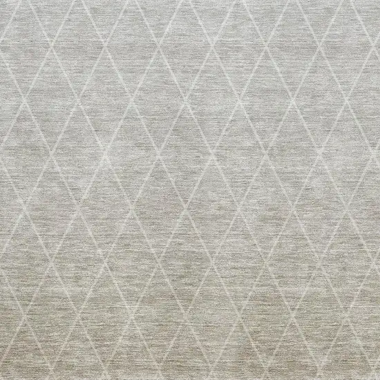 Taupe And Beige Geometric Washable Area Rug With UV Protection Photo 2