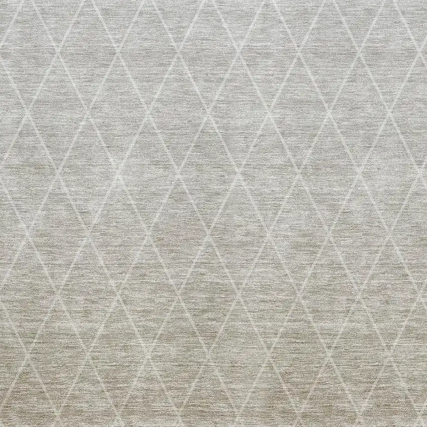 Taupe And Beige Geometric Washable Area Rug With UV Protection Photo 2