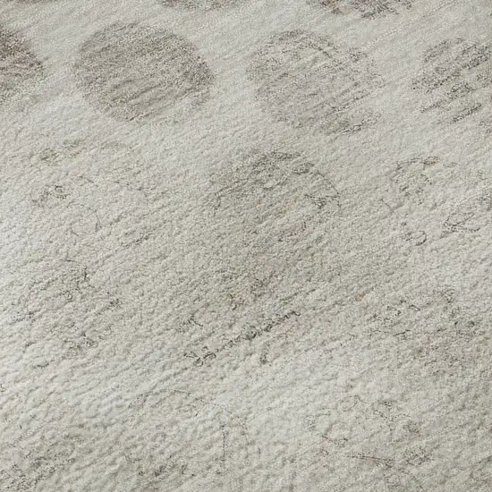 Taupe And Beige Geometric Washable Area Rug With UV Protection Photo 9