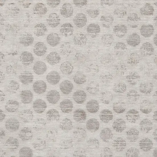 Taupe And Beige Geometric Washable Area Rug With UV Protection Photo 2